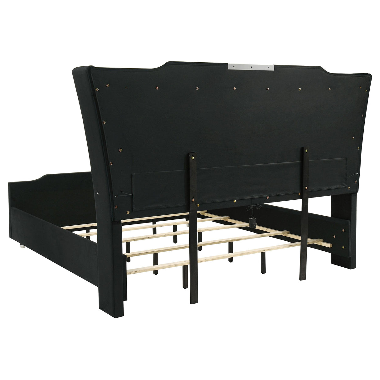 Lorient Black Eastern King LED Upholstered Bed from Coaster - Luna Furniture