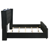 Lorient Black Eastern King LED Upholstered Bed from Coaster - Luna Furniture