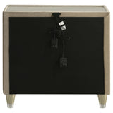 Lorient Ivory and Camel 2-Drawer LED Nightstand with USB from Coaster - Luna Furniture