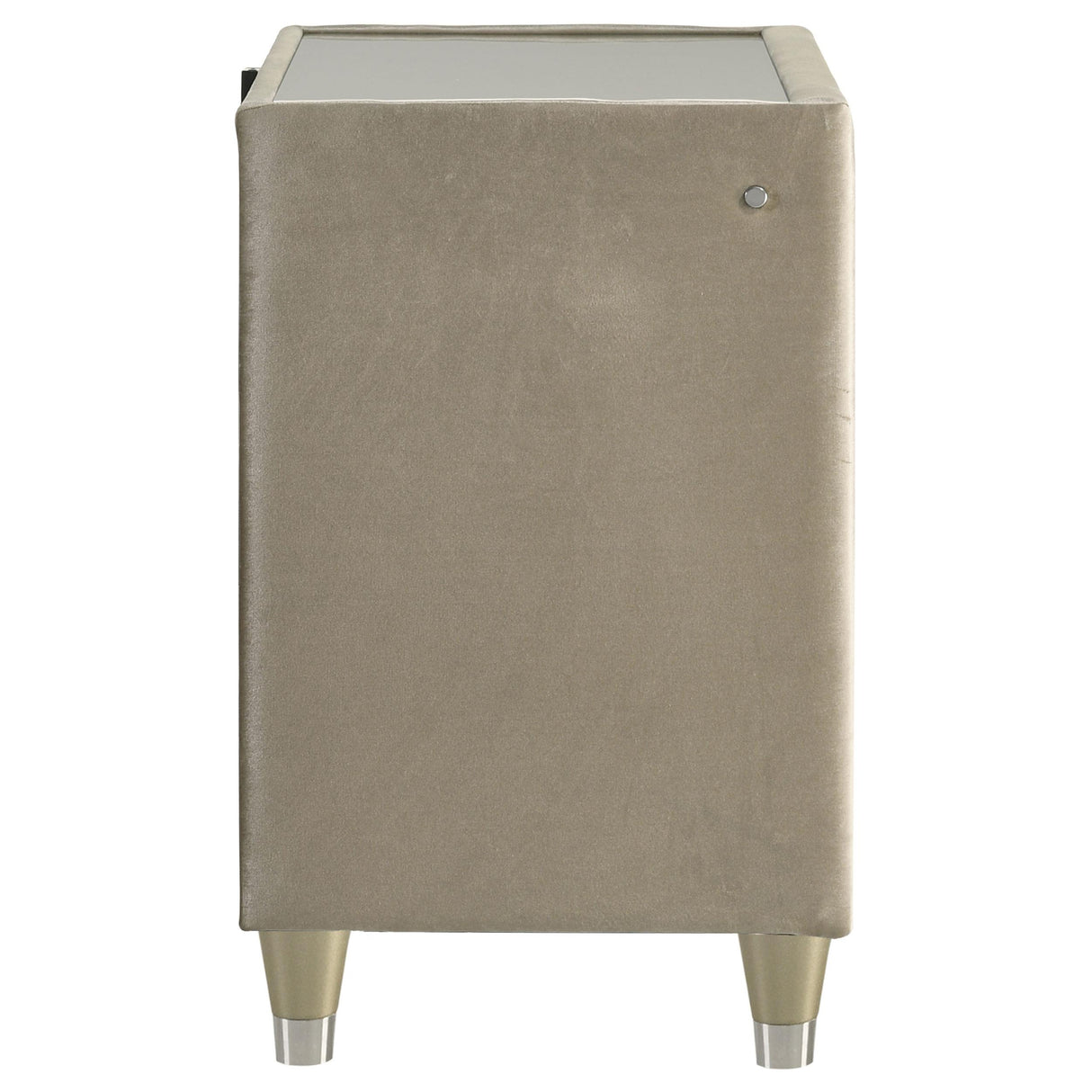 Lorient Ivory and Camel 2-Drawer LED Nightstand with USB from Coaster - Luna Furniture