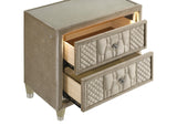 Lorient Ivory and Camel 2-Drawer LED Nightstand with USB from Coaster - Luna Furniture