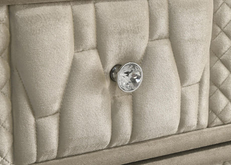 Lorient Ivory and Camel 5-Drawer LED Chest from Coaster - Luna Furniture