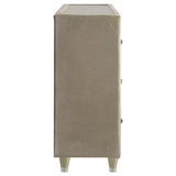 Lorient Ivory and Camel 8-Drawer LED Bedroom Flame Box Dresser from Coaster - Luna Furniture