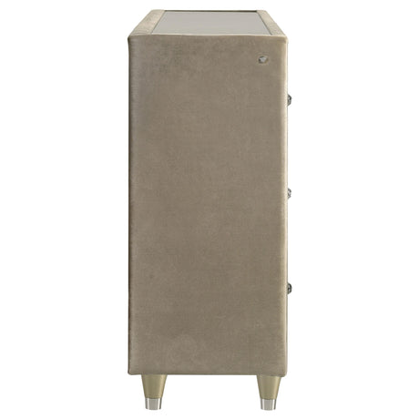 Lorient Ivory and Camel 8-Drawer LED Bedroom Flame Box Dresser from Coaster - Luna Furniture