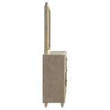 Lorient Ivory and Camel 8-Drawer LED Flame Box Dresser and Mirror from Coaster - Luna Furniture