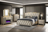 Lorient Ivory and Camel 8-Drawer LED Flame Box Dresser and Mirror from Coaster - Luna Furniture