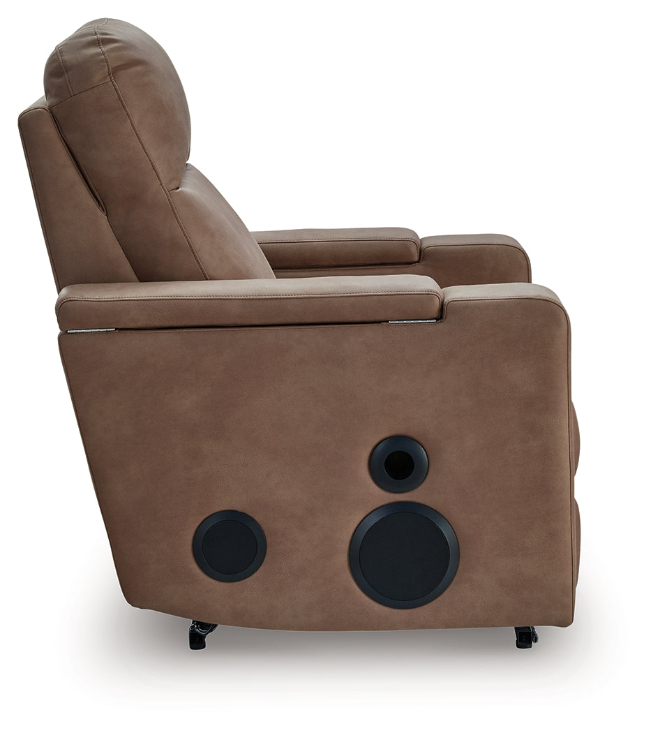 Lorrenton Caramel Power Glider Recliner with Audio System from Ashley Furniture - Luna Furniture