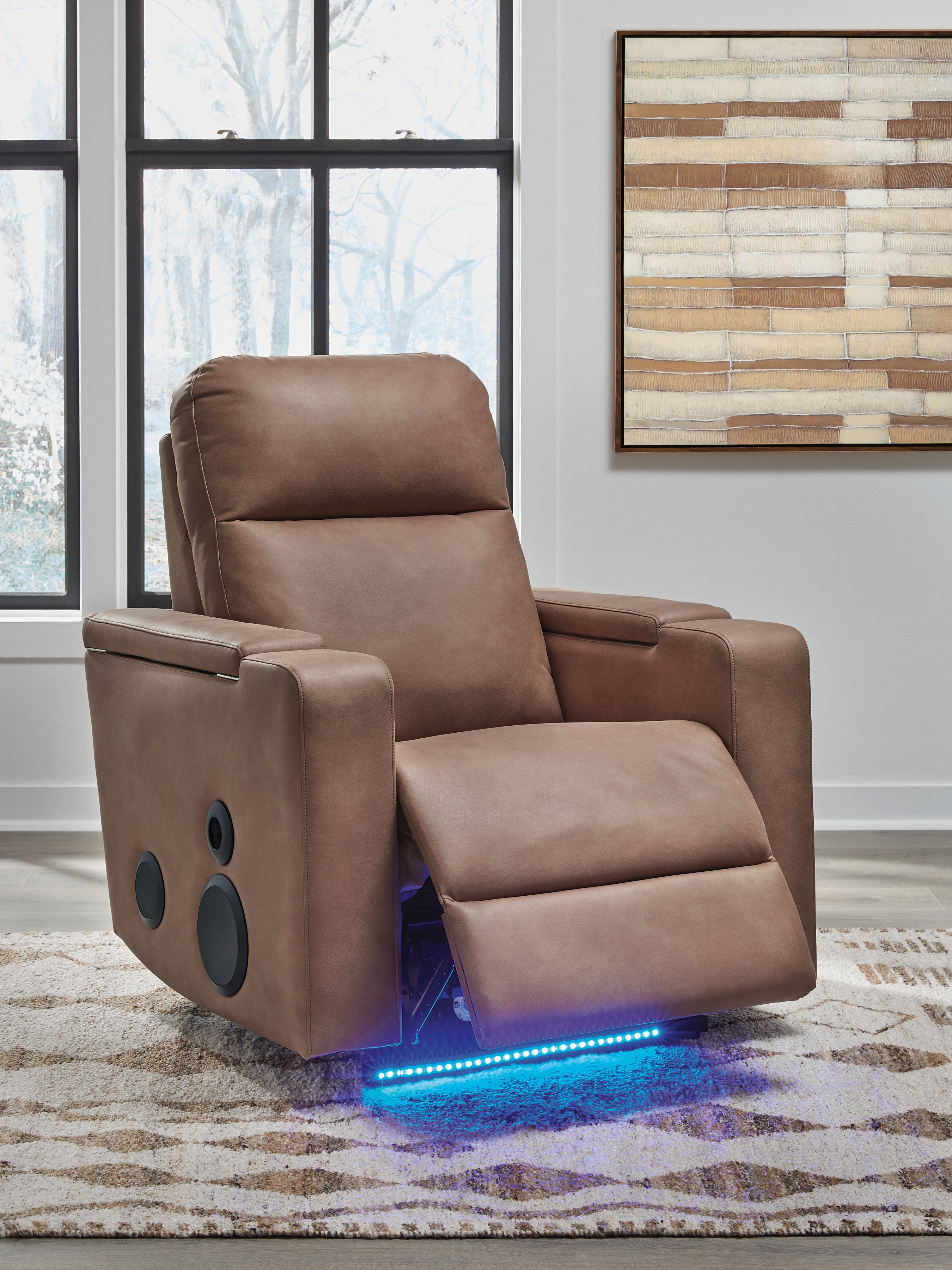 Ashley Lorrenton Caramel Power Glider Recliner with Audio System