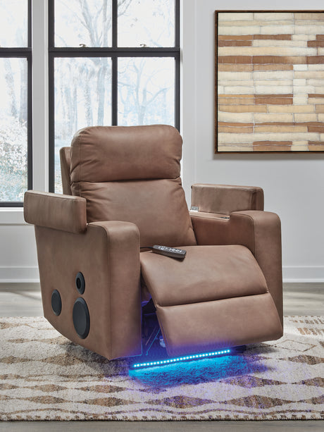 Lorrenton Caramel Power Glider Recliner with Audio System from Ashley - Luna Furniture