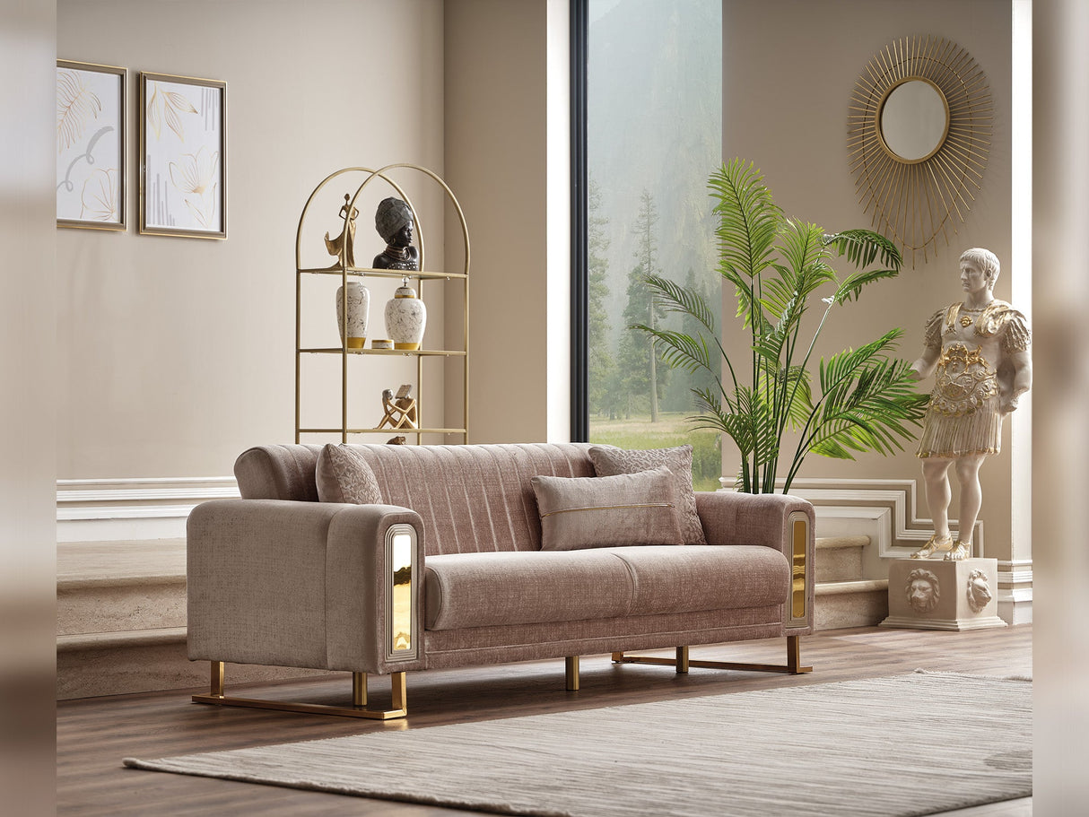 Lotus Convertible Sofa in Cream from Furnia - Luna Furniture