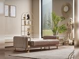 Lotus 3-pieces (Sofa & Loveseat & Chair) Livingroom Set in Cream from Furnia - Luna Furniture