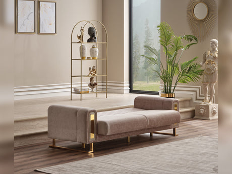Lotus Convertible Sofa in Cream from Furnia - Luna Furniture