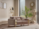 Lotus 3-pieces (Sofa & Loveseat & Chair) Livingroom Set in Cream from Furnia - Luna Furniture
