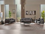Lotus 3-pieces (Sofa & Loveseat & Chair) Livingroom Set in Grey from Furnia - Luna Furniture