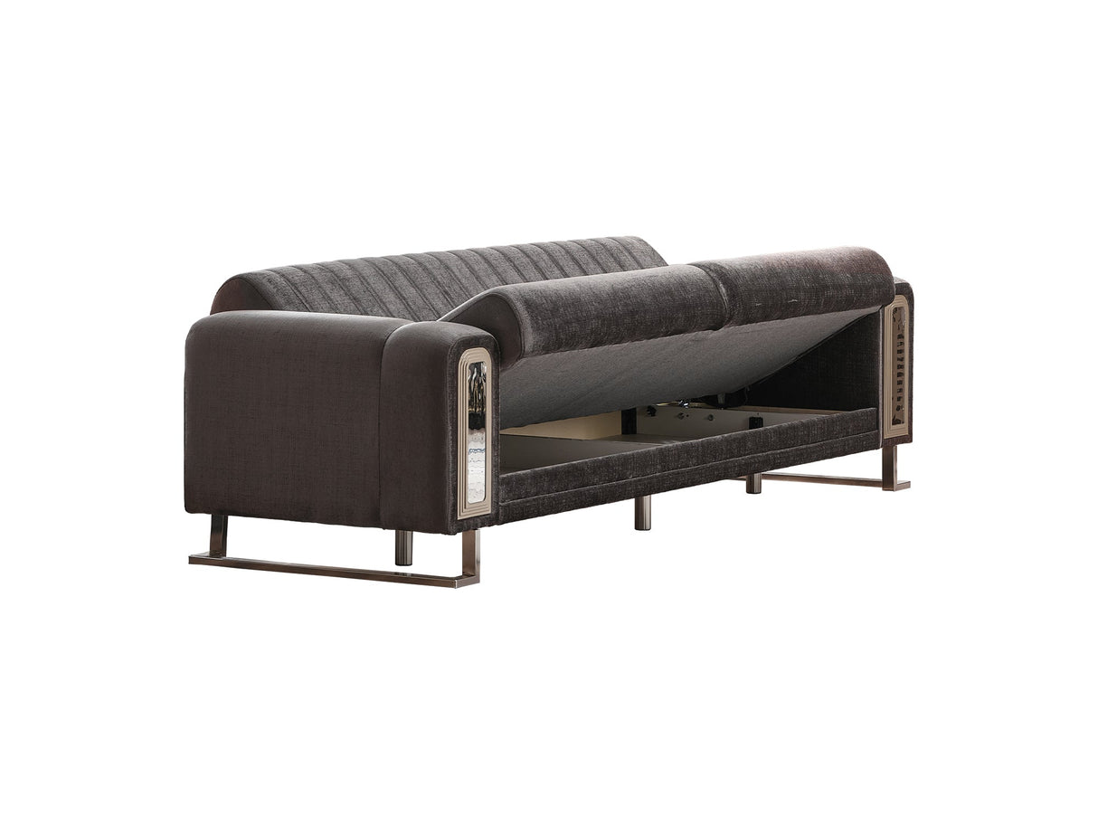 Lotus Convertible Sofa in Grey from Furnia - Luna Furniture