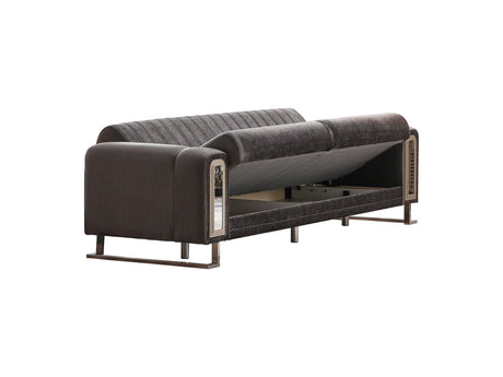 Lotus Convertible Sofa in Grey from Furnia - Luna Furniture