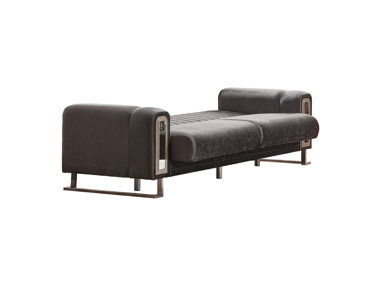 Lotus 3-pieces (Sofa & Loveseat & Chair) Livingroom Set in Grey from Furnia - Luna Furniture