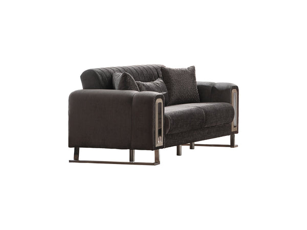Lotus Convertible Loveseat in Grey