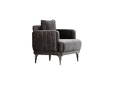 Lotus 3-pieces (Sofa & Loveseat & Chair) Livingroom Set in Grey from Furnia - Luna Furniture