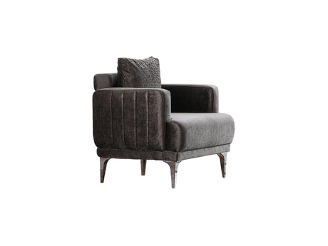 Lotus 3-pieces (Sofa & Loveseat & Chair) Livingroom Set in Grey from Furnia - Luna Furniture