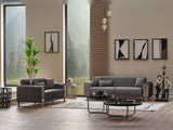 Lotus 3-pieces (Sofa & Loveseat & Chair) Livingroom Set in Grey from Furnia - Luna Furniture
