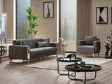 Lotus Convertible Sofa in Grey from Furnia - Luna Furniture