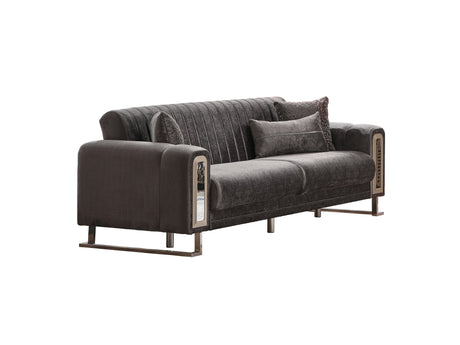 Lotus Convertible Sofa in Grey from Furnia - Luna Furniture