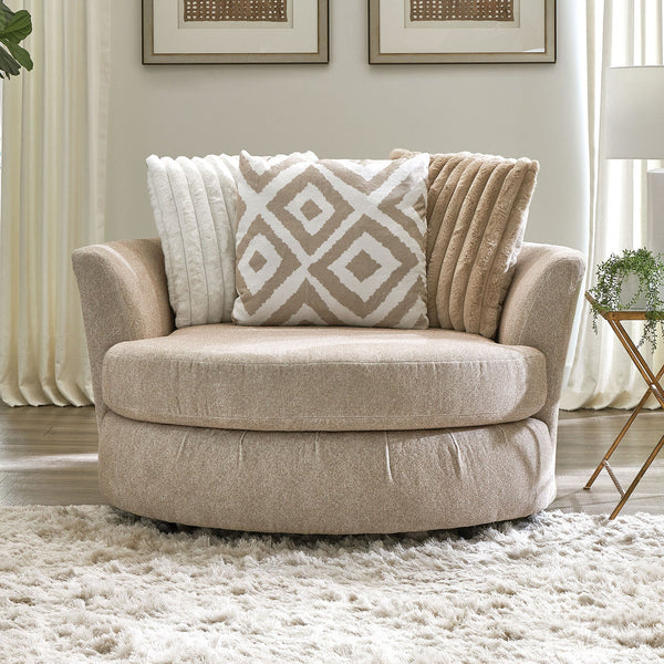 Loughlin Light Brown Swivel Chair