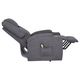 Louie Gray Chenille Upholstered Power Lift Massage Chair from Coaster - Luna Furniture