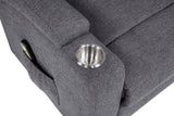 Louie Gray Chenille Upholstered Power Lift Massage Chair from Coaster - Luna Furniture