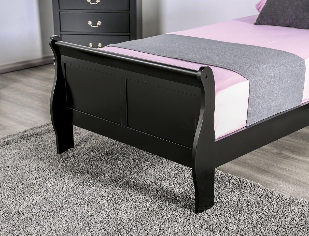 Louis Philippe Black Twin Bed from Furniture of America - Luna Furniture