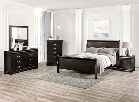 Louis Philippe Black Full Bed from Furniture of America - Luna Furniture
