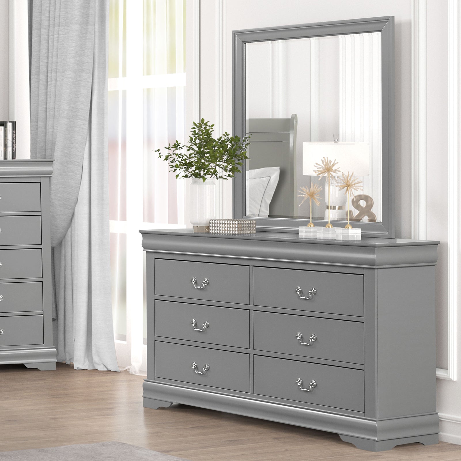 Furniture of America Louis Philippe Gray Dresser