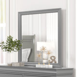 Louis Philippe Gray Mirror (Mirror Only) from Furniture of America - Luna Furniture
