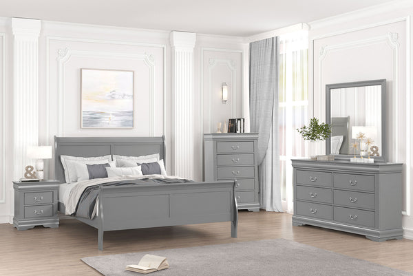 Louis Philippe Gray Full Bed