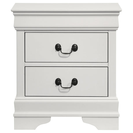 Louis Philippe White 2-Drawer Nightstand from Coaster - Luna Furniture