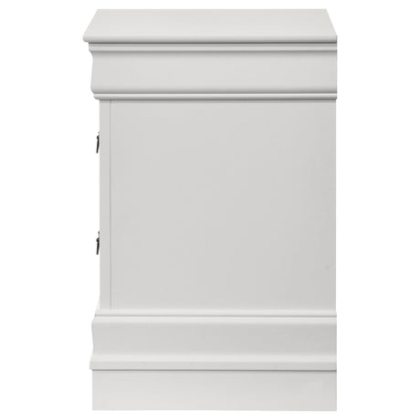 Louis Philippe White 2-Drawer Nightstand from Coaster - Luna Furniture