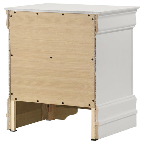 Louis Philippe White 2-Drawer Nightstand from Coaster - Luna Furniture