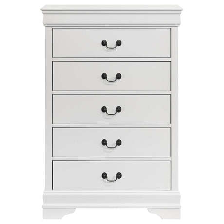 Louis Philippe White 5-Drawer Bedroom Chest from Coaster - Luna Furniture