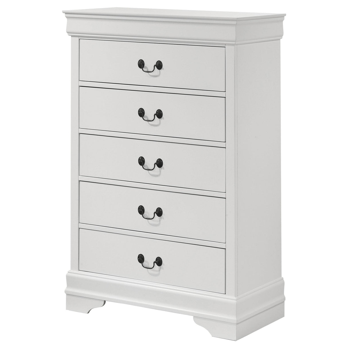 Louis Philippe White 5-Drawer Bedroom Chest from Coaster - Luna Furniture