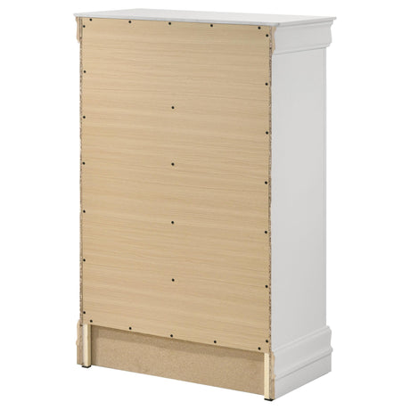 Louis Philippe White 5-Drawer Bedroom Chest from Coaster - Luna Furniture