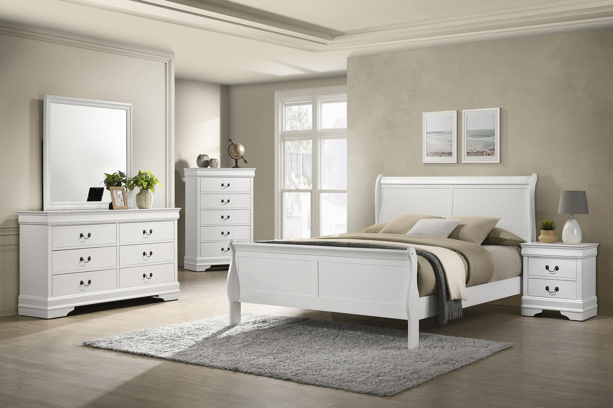 Louis Philippe White 5-Piece Queen Bedroom Set from Coaster - Luna Furniture