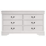 Louis Philippe White 6-Drawer Dresser from Coaster - Luna Furniture