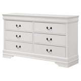 Louis Philippe White 6-Drawer Dresser from Coaster - Luna Furniture