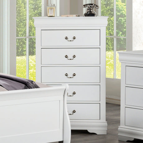 Louis Philippe White Chest from Furniture of America - Luna Furniture
