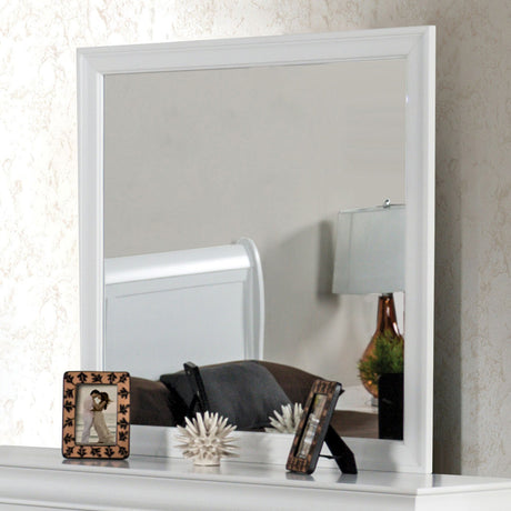 Louis Philippe White Mirror (Mirror Only) from Furniture of America - Luna Furniture