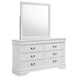 Louis White Philippe 6-Drawer Dresser and Mirror from Coaster - Luna Furniture