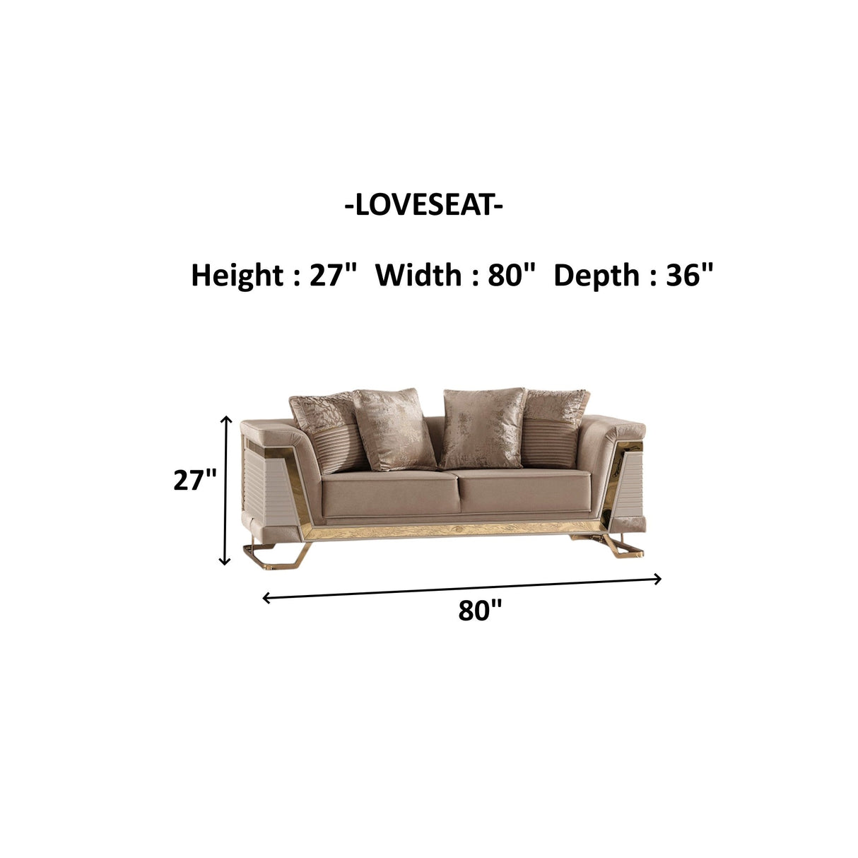 Rixos 3-pieces (Sofa & Loveseat & Chair) Livingroom Set in Beige from Furnia - Luna Furniture