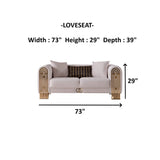 Monaco Cream 3-Piece Living Room Set (Sofa & Loveseat & Chair) from Furnia - Luna Furniture