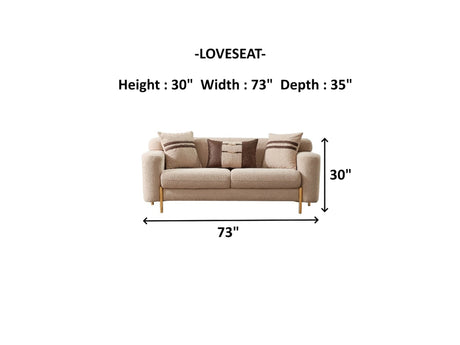 Shelby 4-pieces (2 Sofa & 2 Chair) Livingroom Set in Beige from Furnia - Luna Furniture